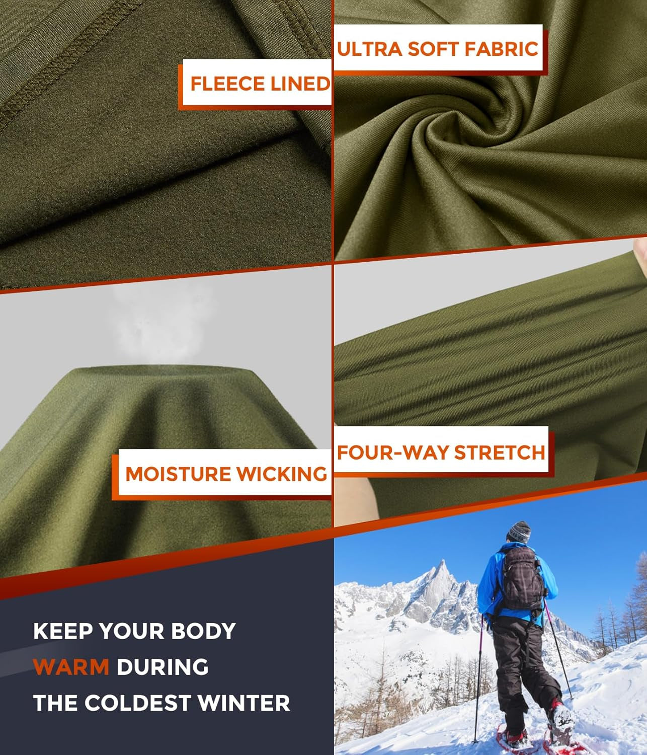 Thermal Underwear Long Johns Set Mens Winter Gift Hunting Gear Sport Base Layer Bottom Top