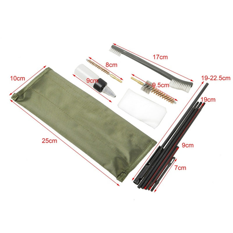 M4 M16 Rifle Gun Cleaning Kit 10 Pieces .22 .30cal 5.56mm Brushes Set Clean Rod Convenient Nylon Case Hunting Accessory