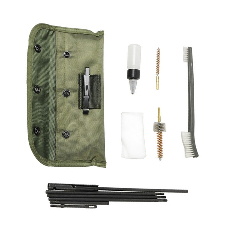 M4 M16 Rifle Gun Cleaning Kit 10 Pieces .22 .30cal 5.56mm Brushes Set Clean Rod Convenient Nylon Case Hunting Accessory