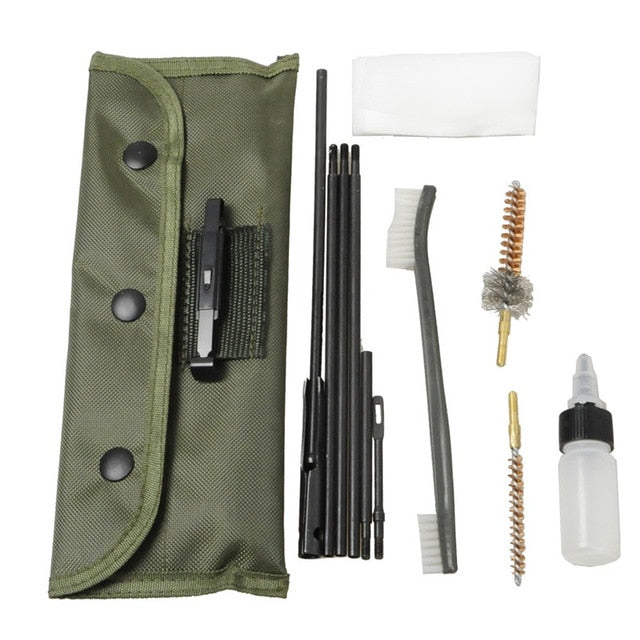 M4 M16 Rifle Gun Cleaning Kit 10 Pieces .22 .30cal 5.56mm Brushes Set Clean Rod Convenient Nylon Case Hunting Accessory